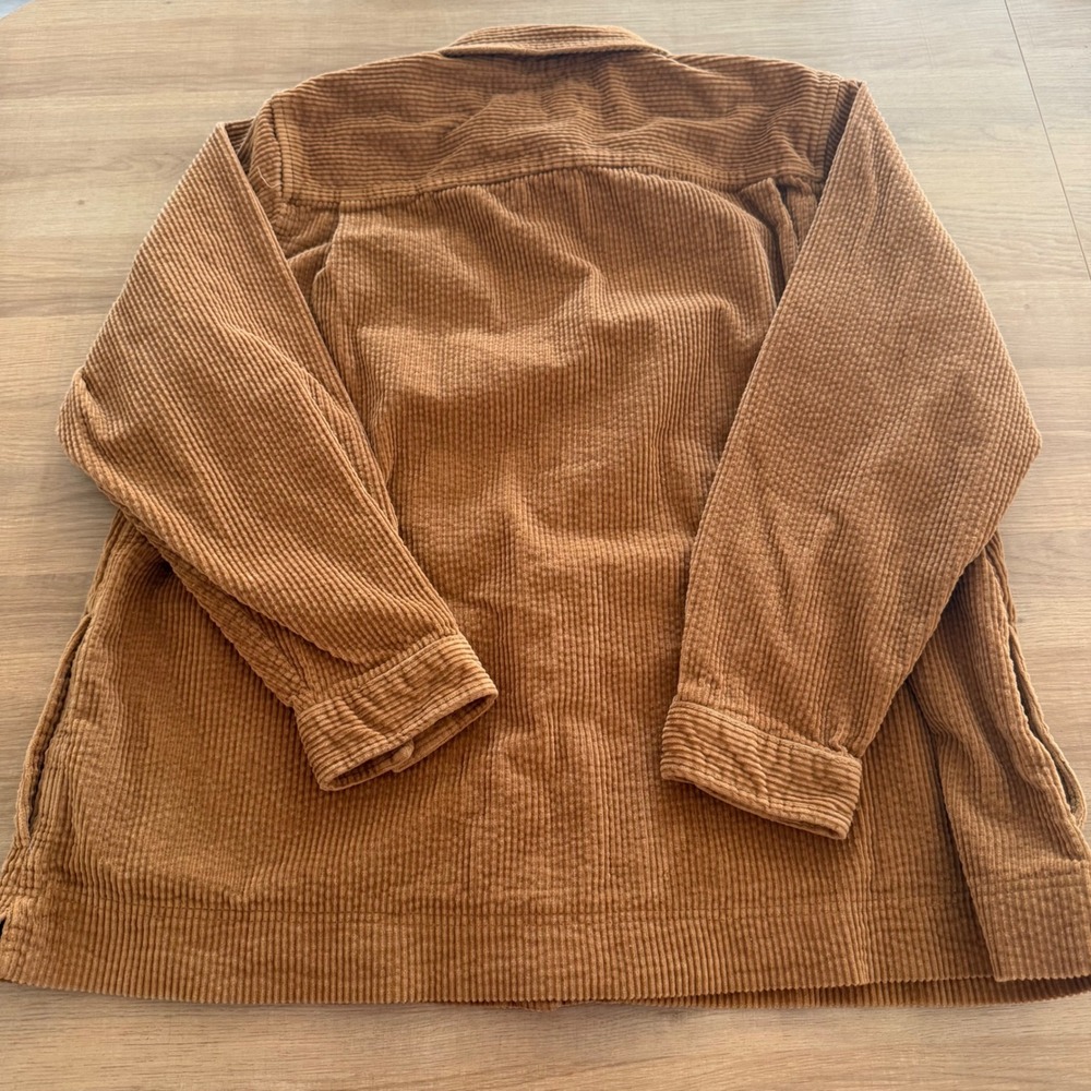 LL Bean Womens 2X Plus Brown Corduroy Button Down Shirt Cotton Caramel - Picture 7 of 7